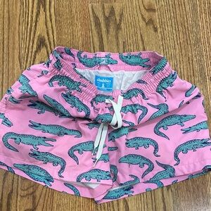 chubbies Pink Swim Shorts with Teal Alligator Print